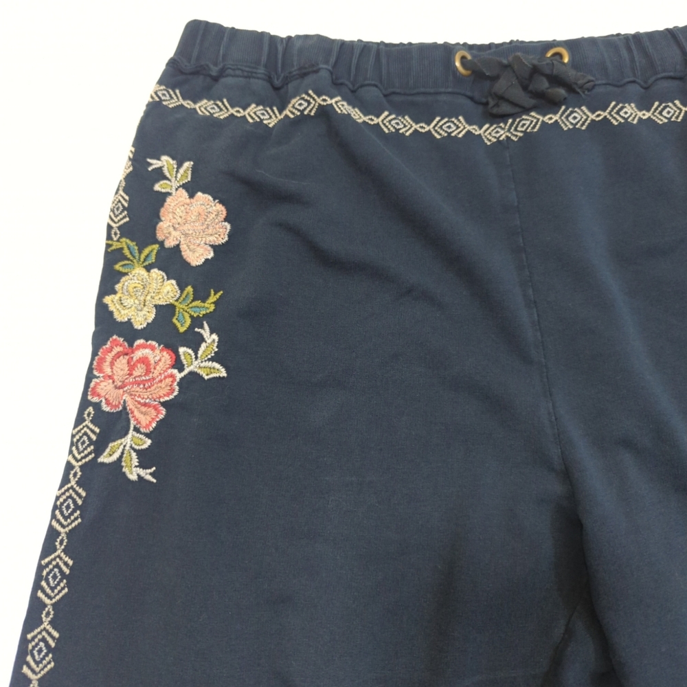Embroidered Navy Women's Jogger Pants - Picture 8 of 10